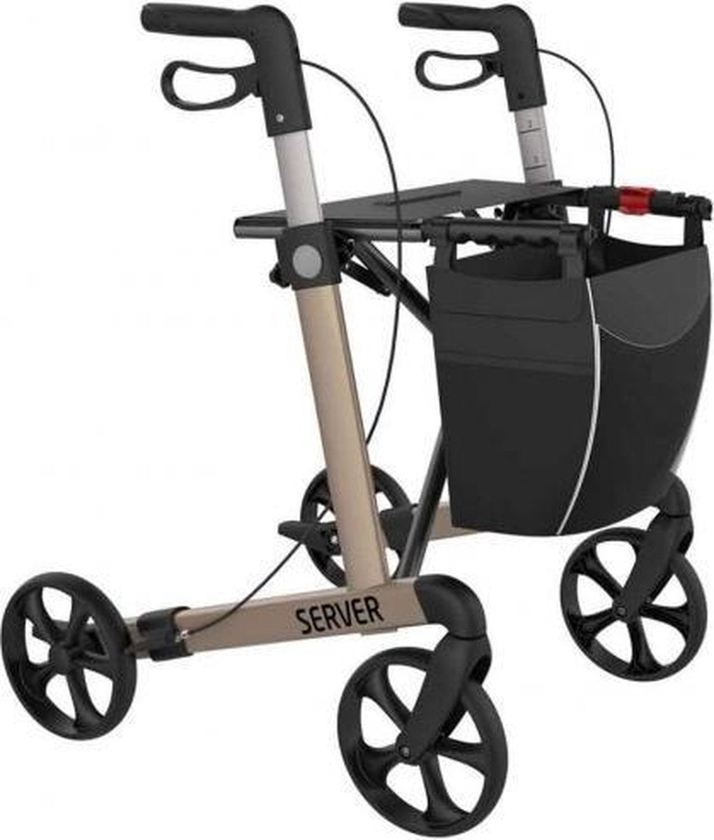 Server Lichtgewicht Rollator Champagne Medium - Standaard banden