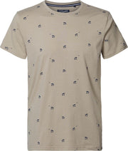 Petrol Industries - Heren Miniprint t-shirt - Bruin - Maat XL