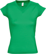 SOLS Dames/dames Maan V Hals T-Shirt met korte mouwen (Kelly Groen)