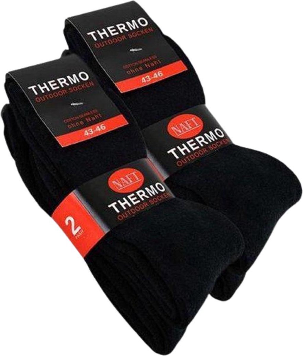 Naft thermo sokken – 2 pack – maat 43/46 – badstof voering – zwart