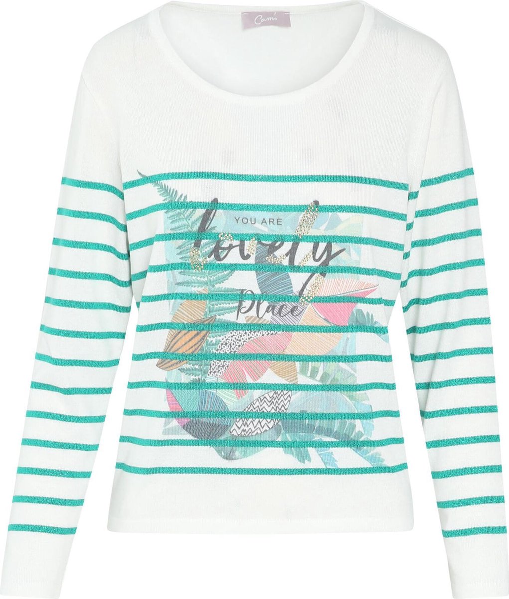 Cassis - Bedrukt marinetruitje in viscose - Groen
