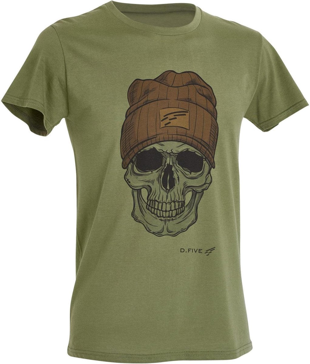 D.five T-shirt Met Print Heren Katoen Legergroen Maat M