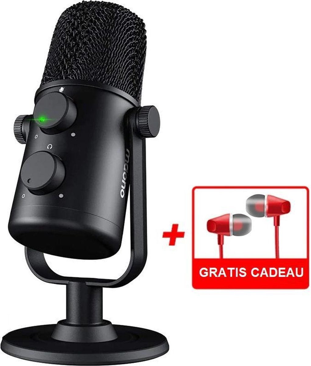 TechU™ Condensator Microfoon via USB – Zwart – Geschikt voor Podcast