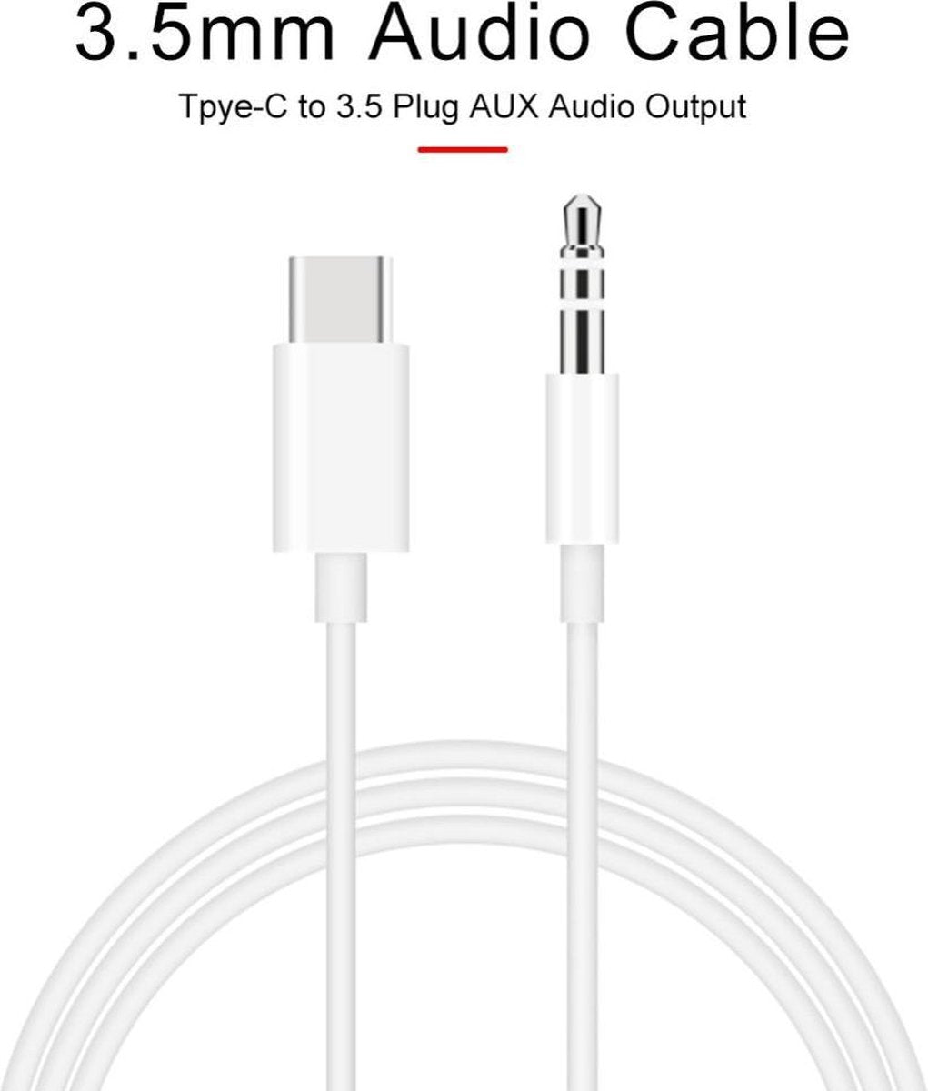 USB-C naar 3.5mm AUX kabel - wit