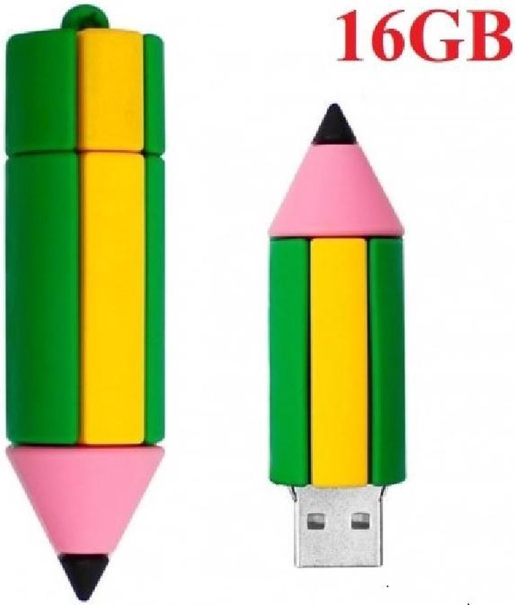 Cartoon Potloodvorm Pendrive - Capaciteit 16GB - Duurzaam - Leuk - makkelijk te gebruiken
