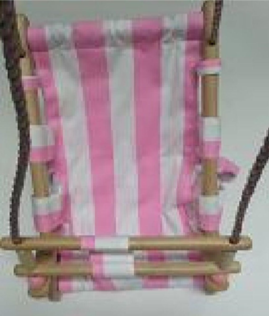 Canvas Baby Schommelzitje Wit / Roze