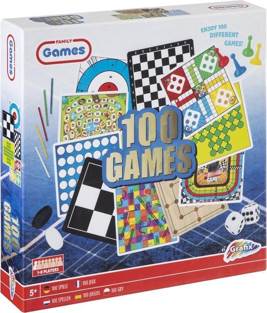 Grafix 100 spellenbox - bordspellen - denkspel - gezelschapsspel voor jong en oud