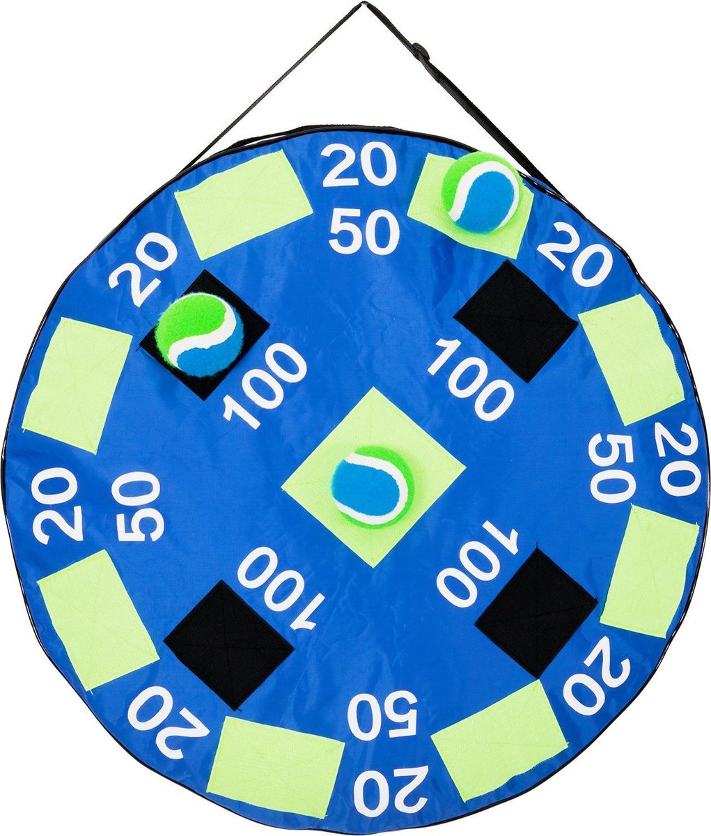 Opblaasbaar dartbord - Darten - Tennisballen - Kinderen - Spelen - Gooien - Inclusief 3 ballen met klittenband
