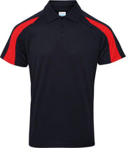 Awdis Gewoon Cool Mens Korte Mouw Contrast Paneel Poloshirt (Franse marine / vuurrood)