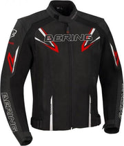 Bering Skope Black Red Leather Motorcycle Jacket L