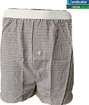 Embrator heren Boxershort geweven katoen wit/blauw/bruin 3XL