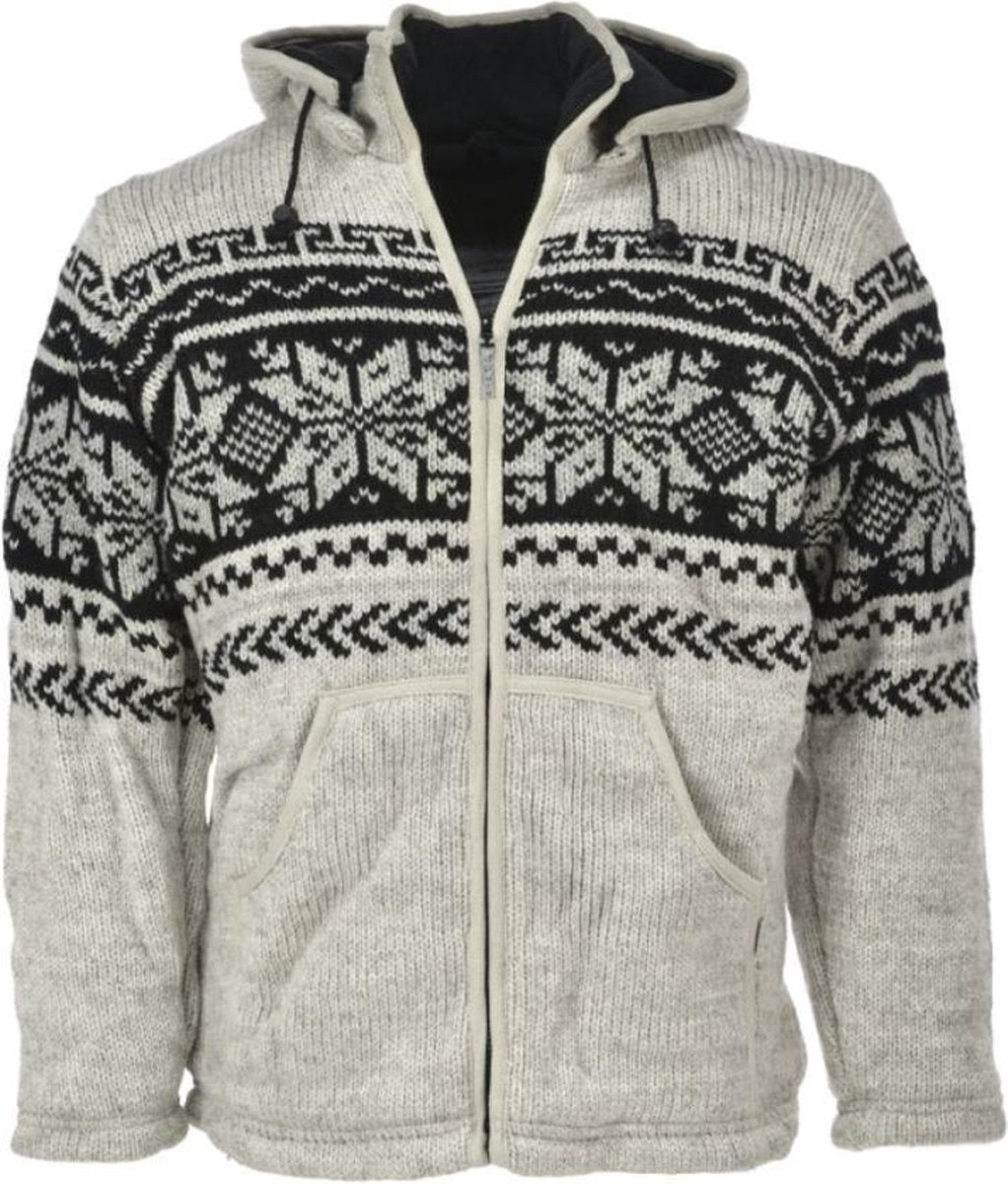 Pure Wool Herenvest WJK-1301 Ecru - ecru - 2XL