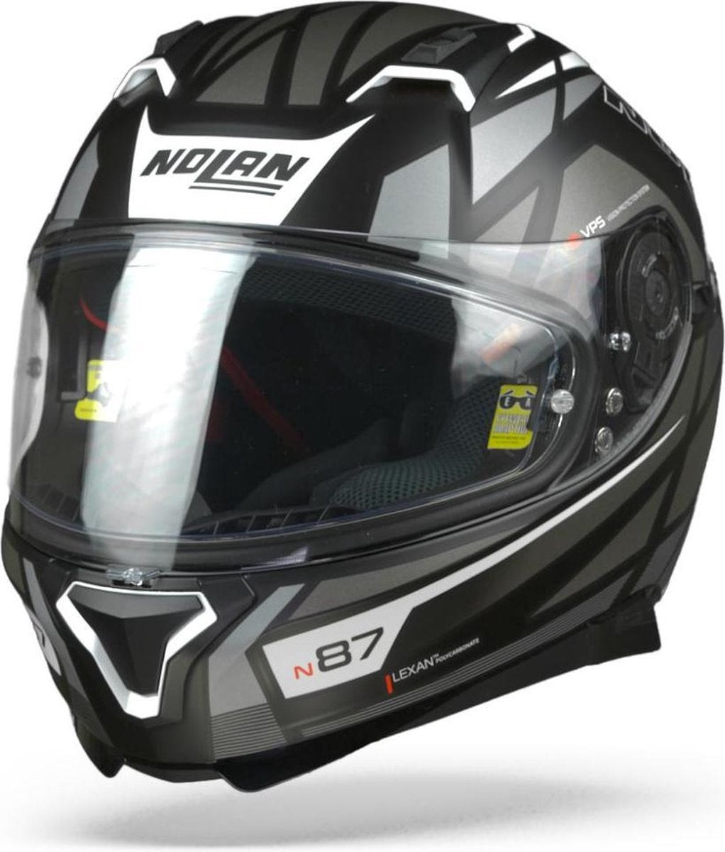 Nolan N87 Originality 068 Zwart Zilver Grijs Integraalhelm - Motorhelm - Maat M
