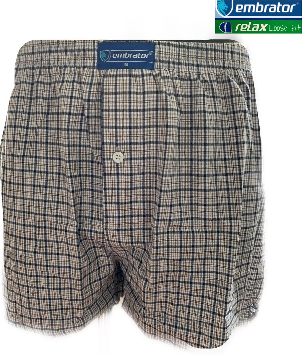 Embrator mannen Boxershort geweven katoen blauw maat 4XL