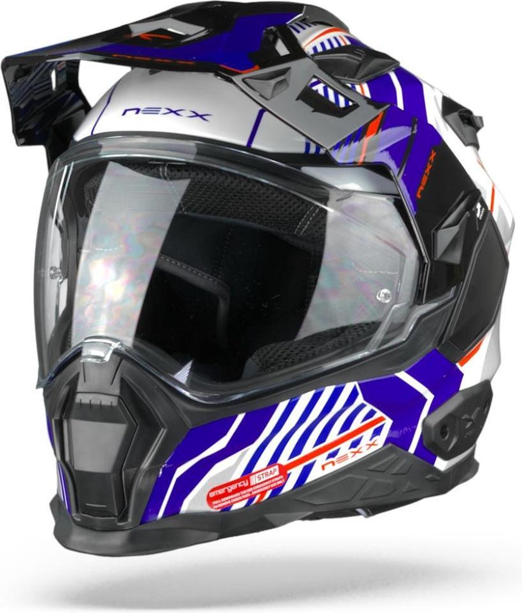 Nexx X.WED2 Wild Country White Blue Integraalhelm - Motorhelm - Maat XL