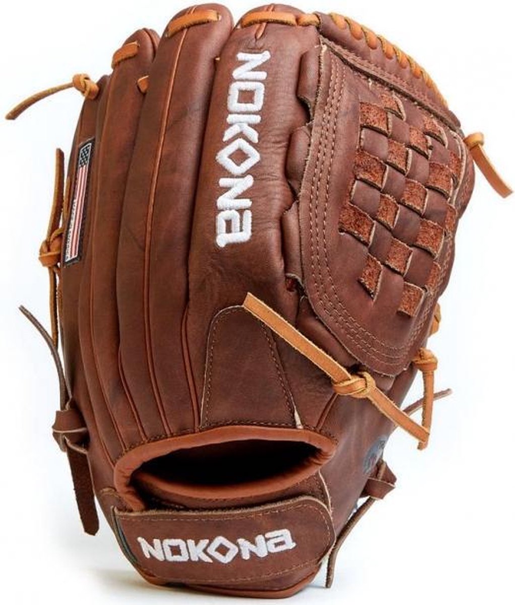 Nokona - Honkbal - Softbalhandschoen - Fastpitch - Pro - Leer - Closed Web - Walnut - 12