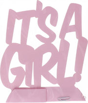 It`s a girl decoratie roze 23 cm hoog - 20 cm lang