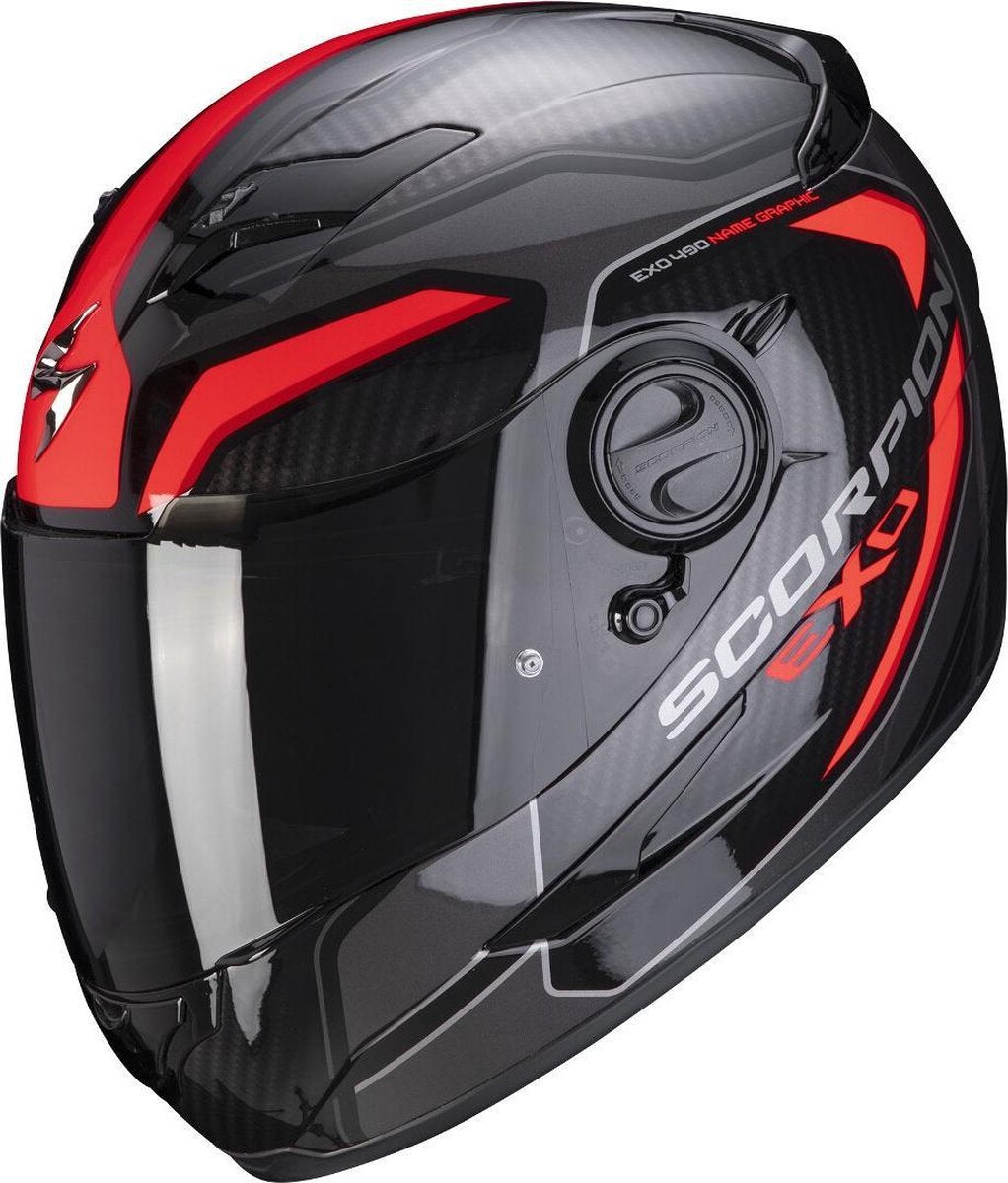 Scorpion EXO-490 Supernova Black Red Full Face Helmet M