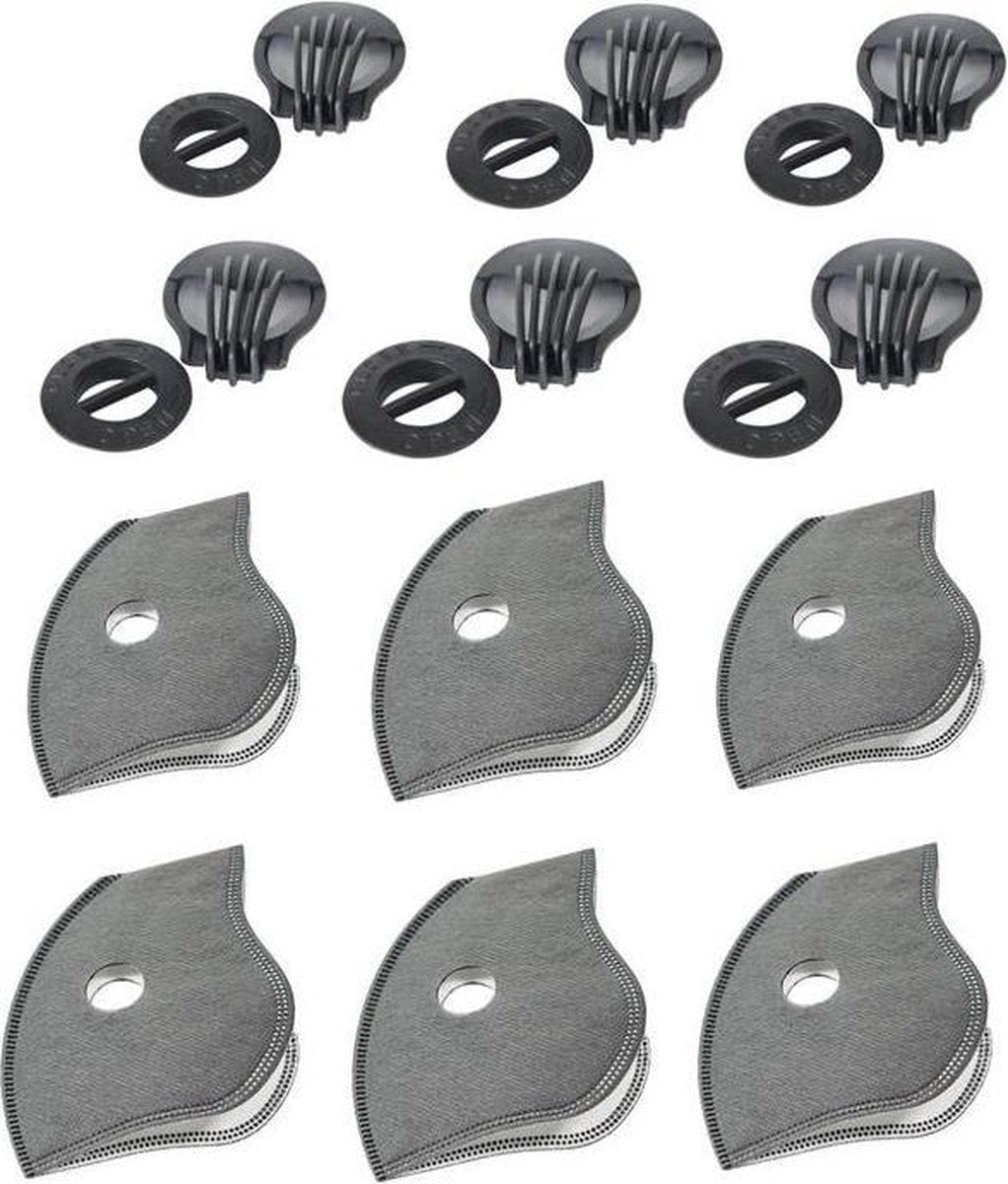 Mondkapje N98 Filters – Set van 12 –6 filters + 6 ventielen - Vervangbare Filters voor Deluxe mask