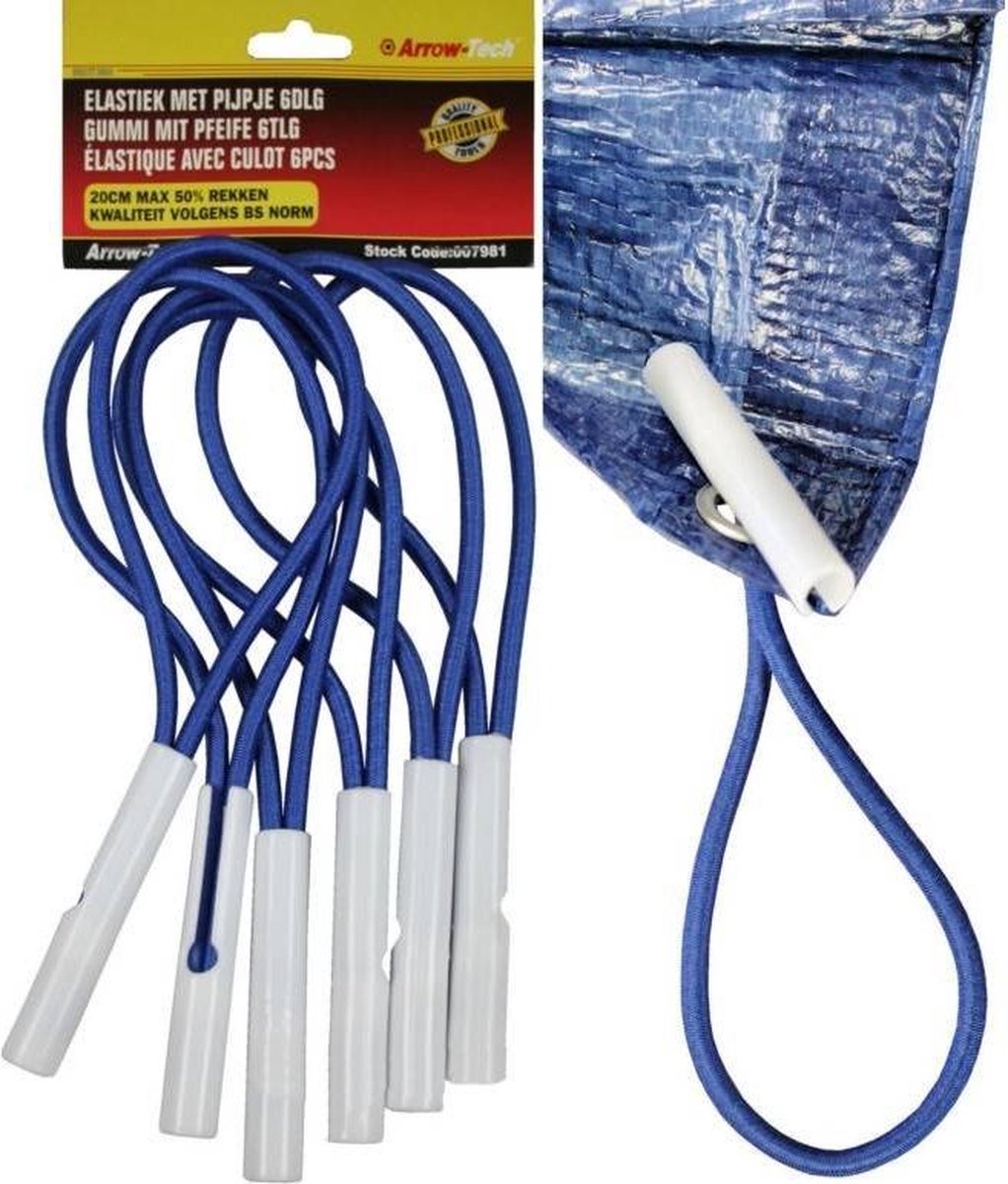 Elastiek Met pijpje 22cm (6 stuks)