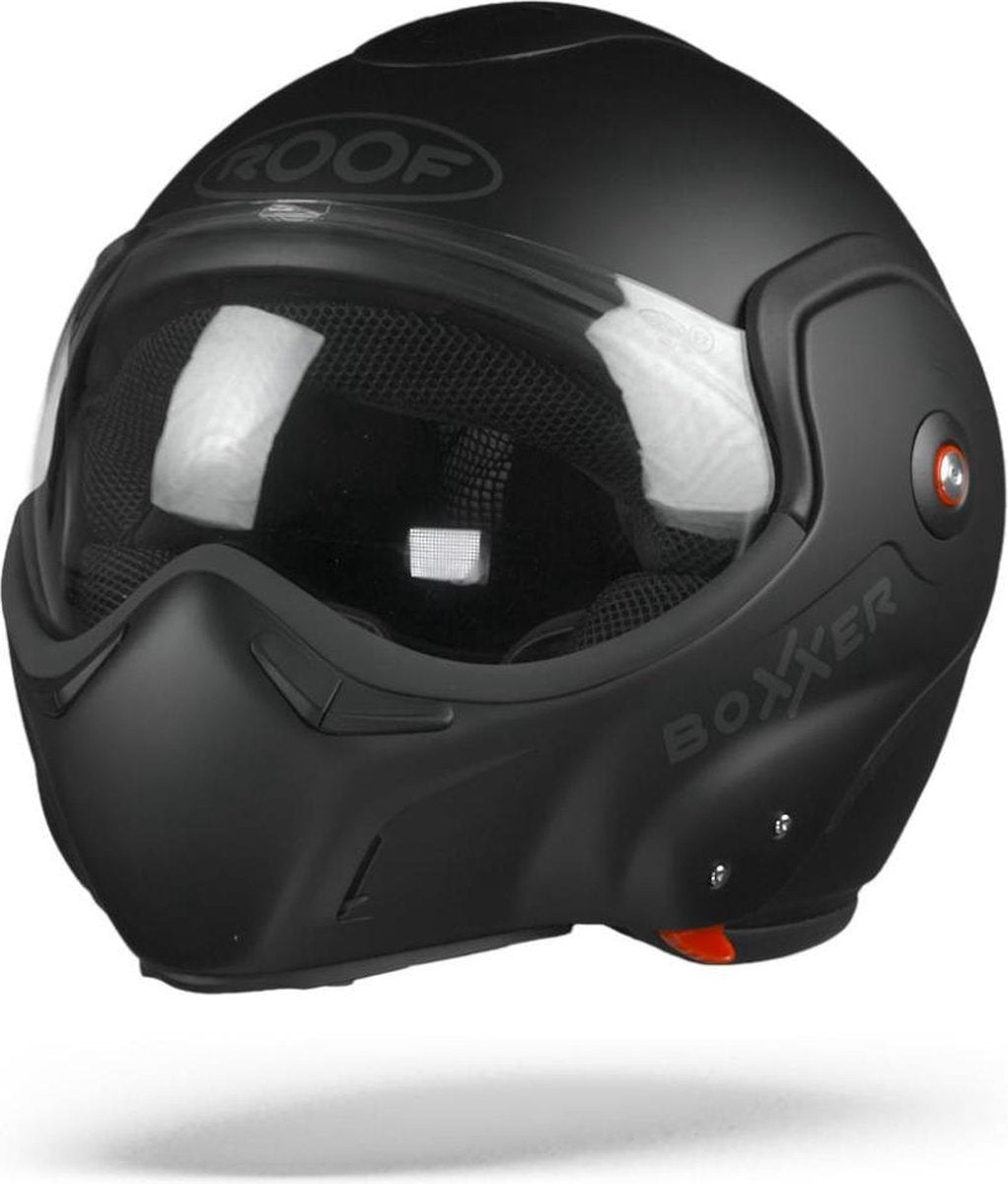 ROOF BoXXer Uni Mat Zwart Systeemhelm - Motorhelm - Maat L