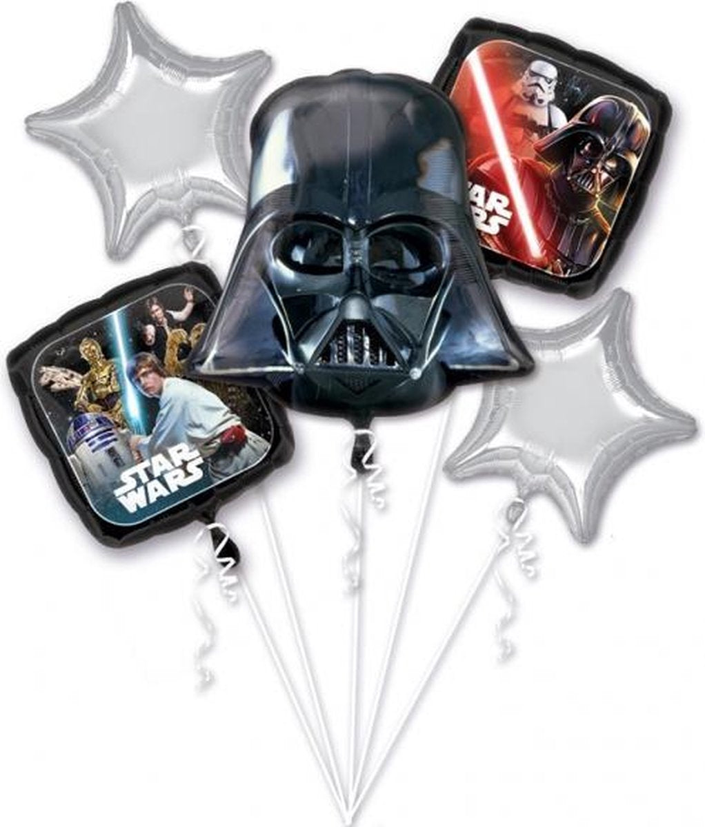 5 aluminium Star Wars™ ballonnen - Feestdecoratievoorwerp