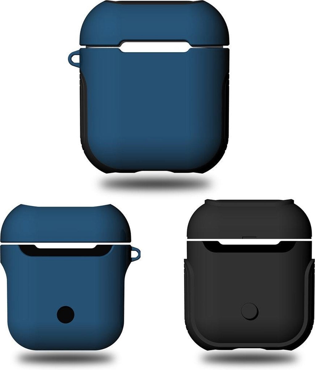 Mobigear Frosted Hard Kunststof Hoesje Blauw voor Apple AirPods