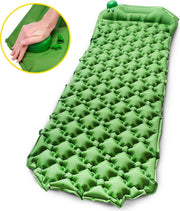 TravelMore Opblaasbaar Slaapmatje - 1 Persoons - Ingebouwde Pomp en Kussen - 191 x 56 x 6 cm - Groen