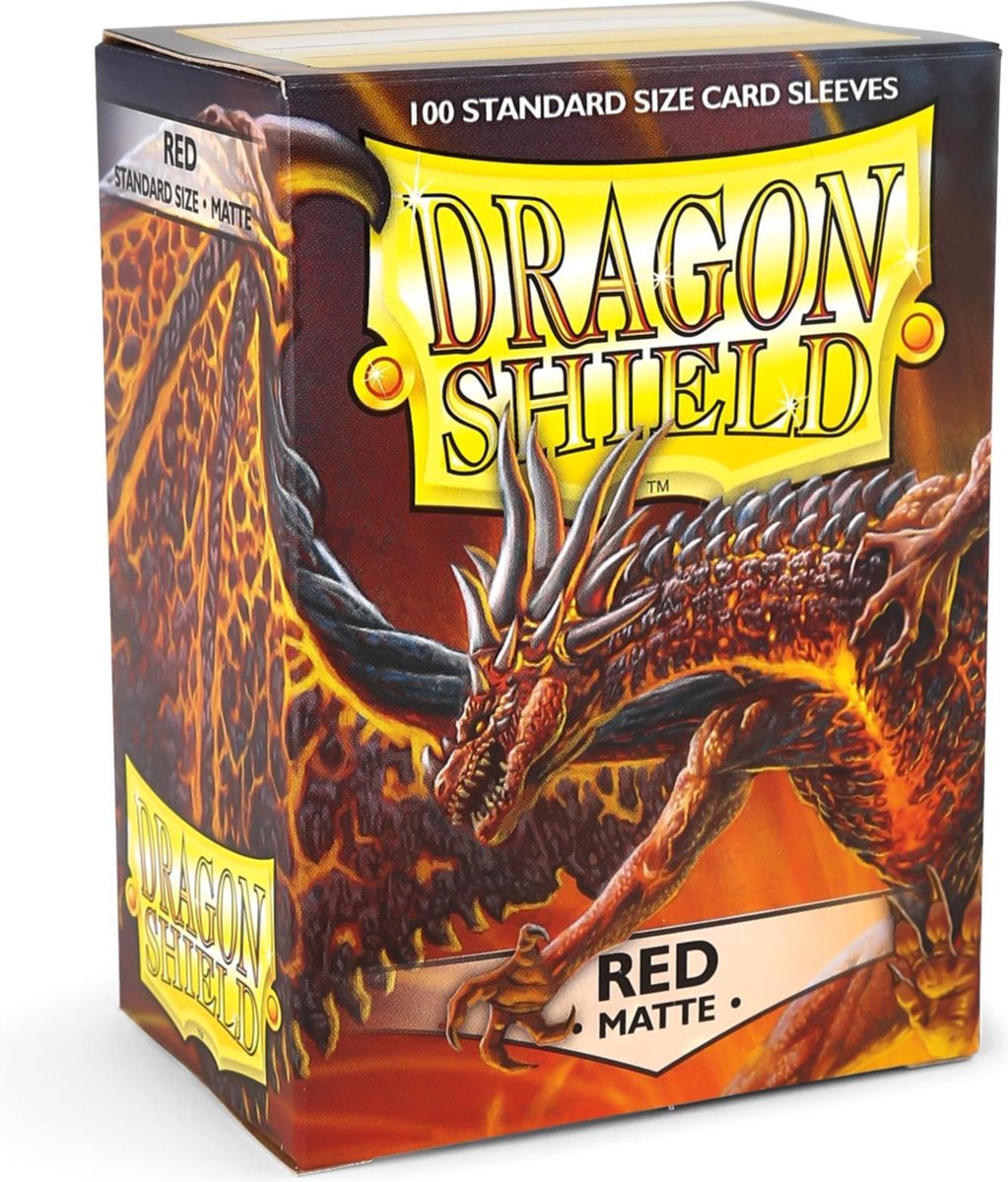 100 hoesjes Dragon Shield MATTE Red Standaard Maat Card Sleeves