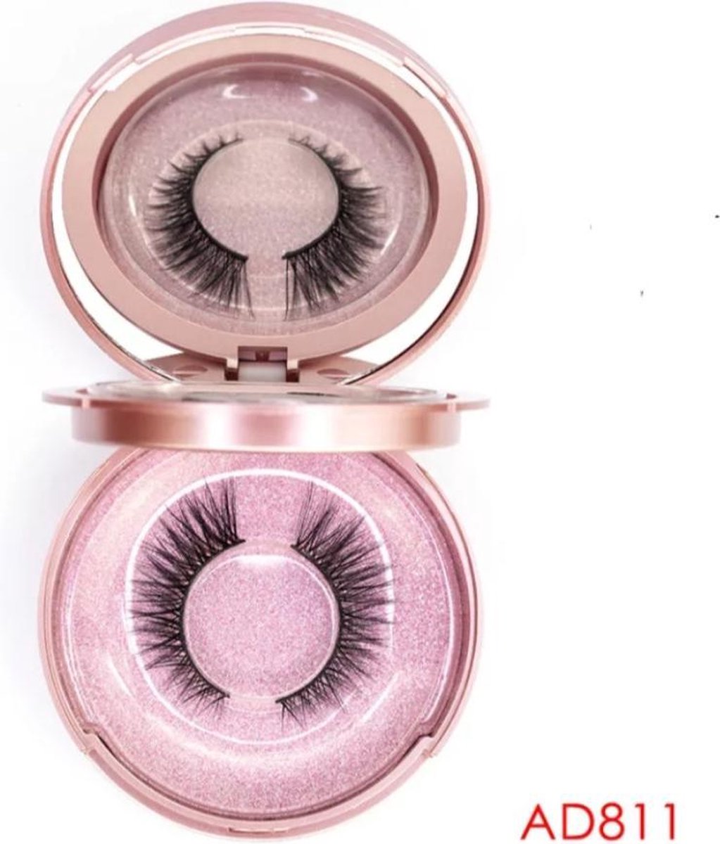 2 Stuks (1 Paar) Magnetische Nepwimpers  Met  Lijm (Eyeliner) +++Zonder Pincet # AD811-5 Stijl