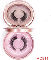 2 Stuks (1 Paar) Magnetische Nepwimpers  Met  Lijm (Eyeliner) +++Zonder Pincet # AD811-5 Stijl