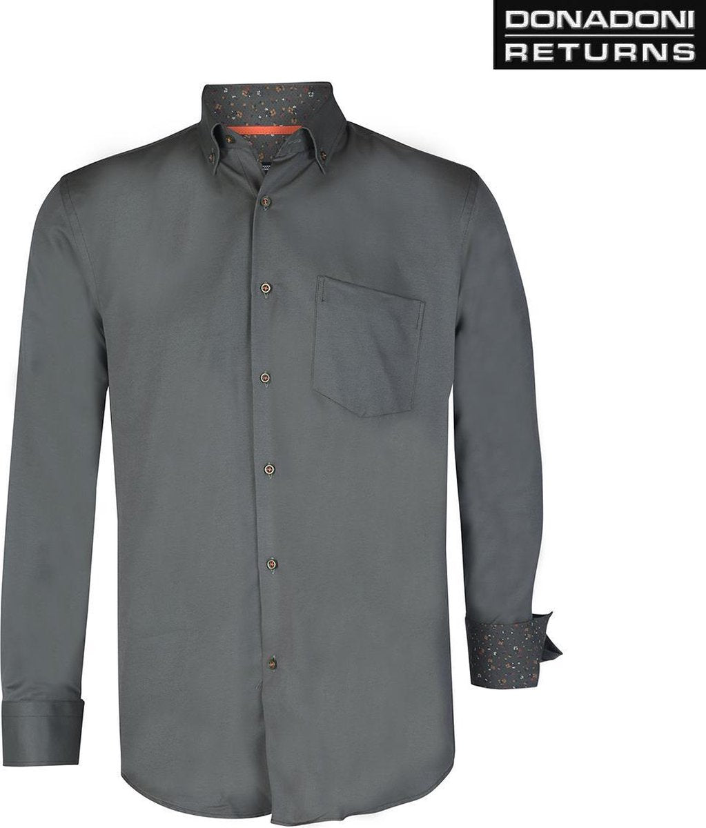 Cappuccino Italia - Heren Overhemd - Borstzakje - Army - XL