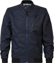 Petrol Industries - Heren Faux-Leather bomber jas - Donker blauw - Maat XXL