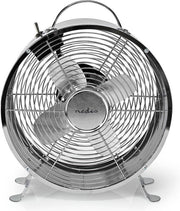 Tafelventilator | Netvoeding | Diameter: 25 cm | Hoogte: 33.5 cm | 20 W | Aantal snelheden: 2 | Chroom