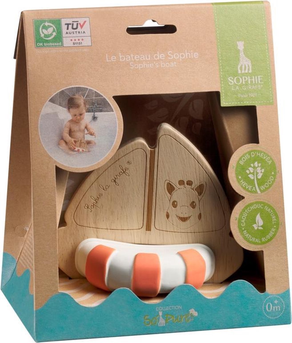 Sophie de giraf So Pure rubber en hout bootje