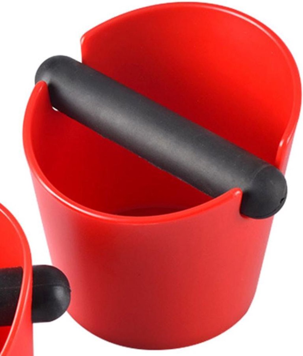 Koffie uitklopbak - ronde rode afklopbak - Knock Box - 10 cm X 12