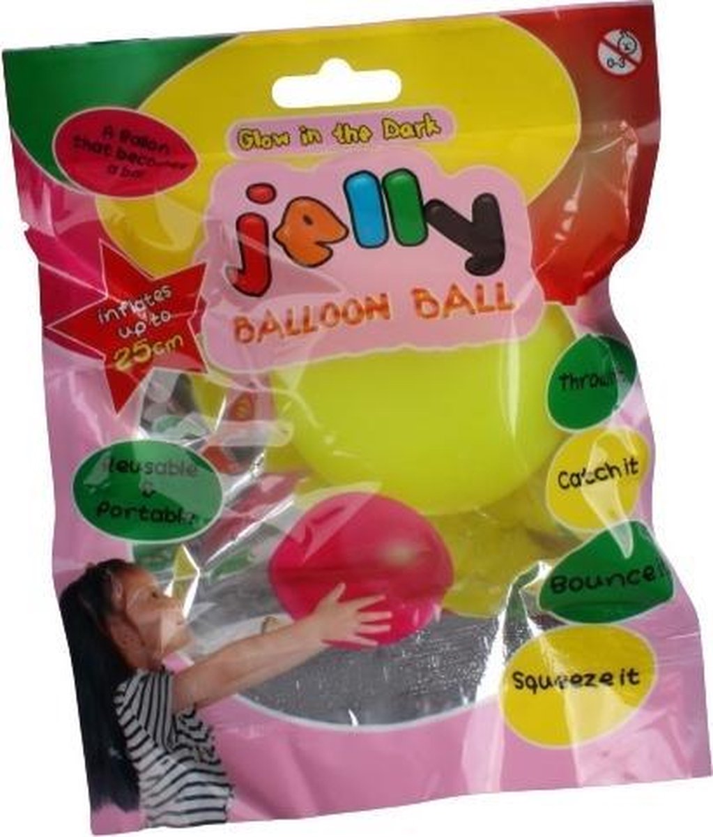 Lg-imports Stuiterballon Jelly Glow-in-the-dark 15 Cm Geel