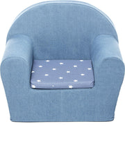 Peuterstoeltje-Kinderfauteuil Denim Blauw-Twinkle Denim