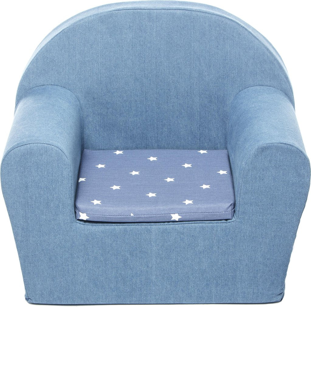 Peuterstoeltje-Kinderfauteuil Denim Blauw-Twinkle Denim