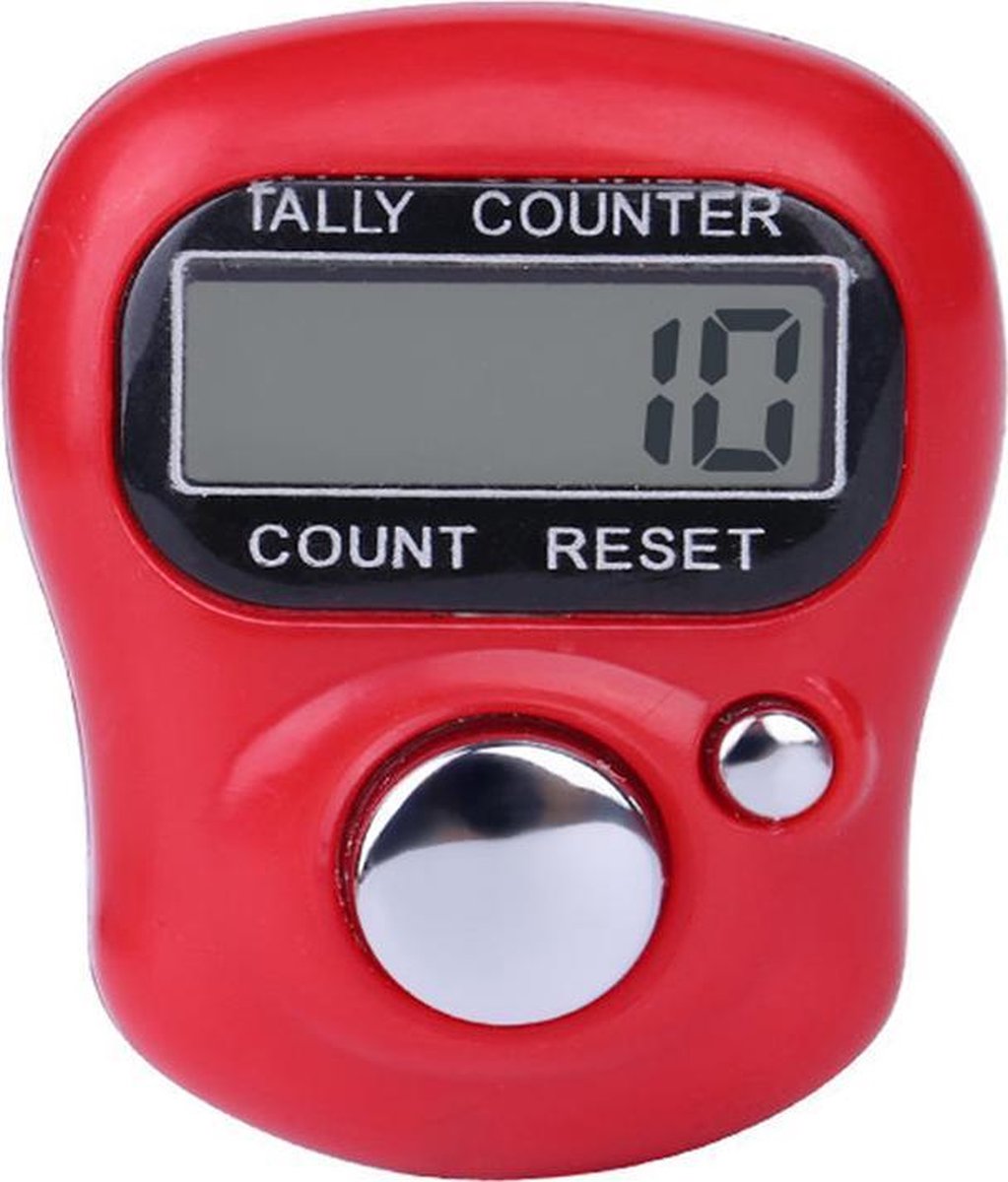 Firsttee Digitale Scoreteller - Compact - Rood - Teller - Personenteller - Handteller - Tally counter - Slagenteller – Golf accessoires –  Sport - Training - Cadeau - Golftrainingsmateriaal - Trolley  - Mat - Golfballen - Golfset - Trolley - Golftas