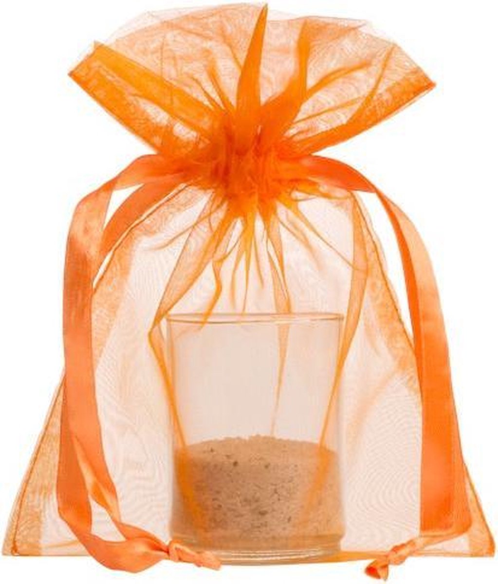 Shingyo 200 stuks organza zakje 10x15cm - Product Kleur: Oranje