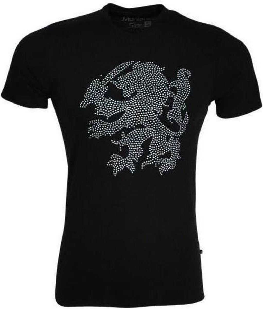 EK Voetbal 2021 - Heren T-shirt - Zwart - Hollandse Leeuw - Strass stenen