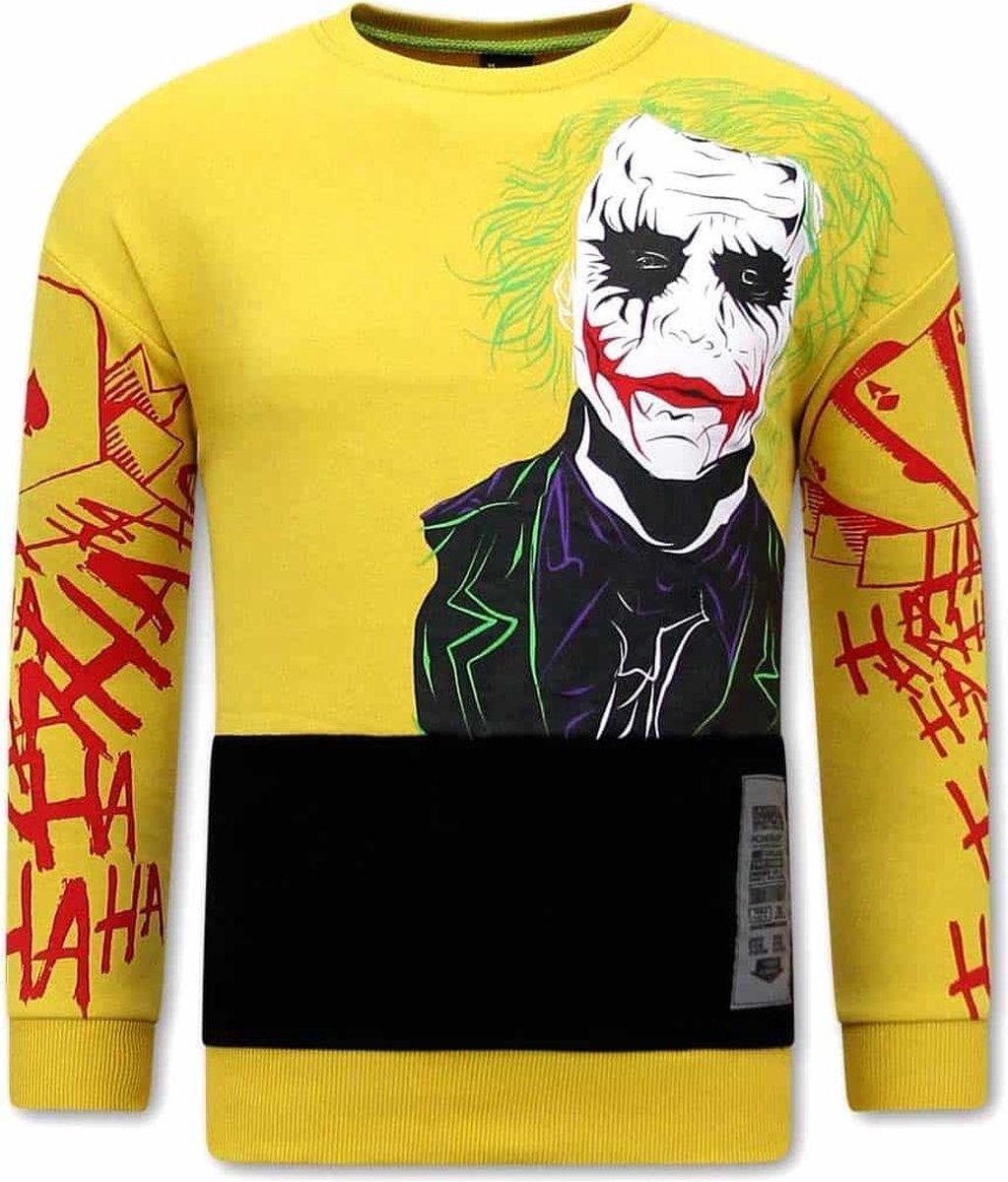 TONY BACKER JOKER Heren Sweater - Geel - Maten: L