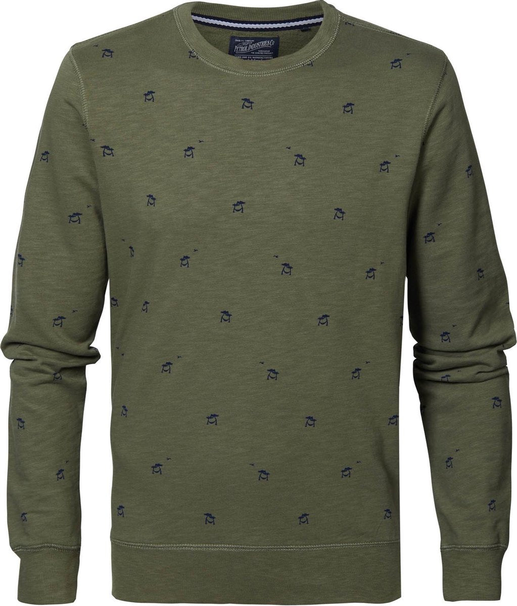 Petrol Industries - Heren Palmtree sweater - Groen - Maat L