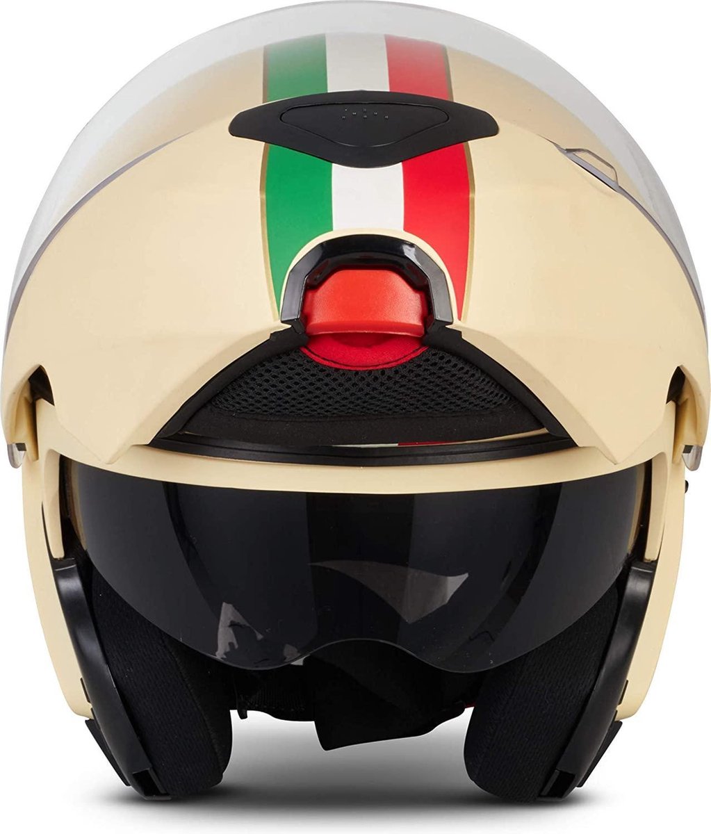 MOTO F20 Venice Creme systeemhelm Flip-Up scooterhelm