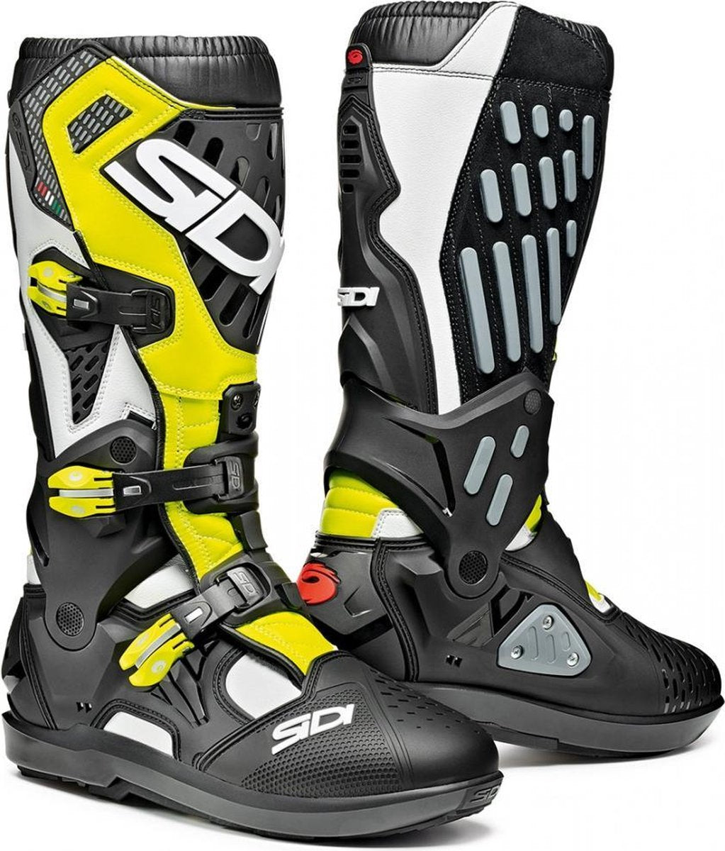 Sidi Atojo SRS White Black Yellow Fluo Motorcycle Boots 42