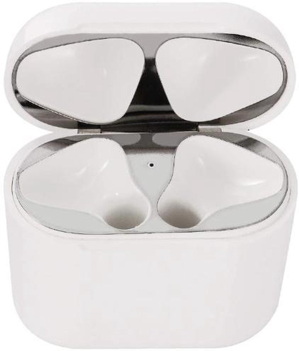 KELERINO. Metalen stofbeschermers voor Airpods 1 - Hou je Airpods schoon - 2 stuks - Zilver