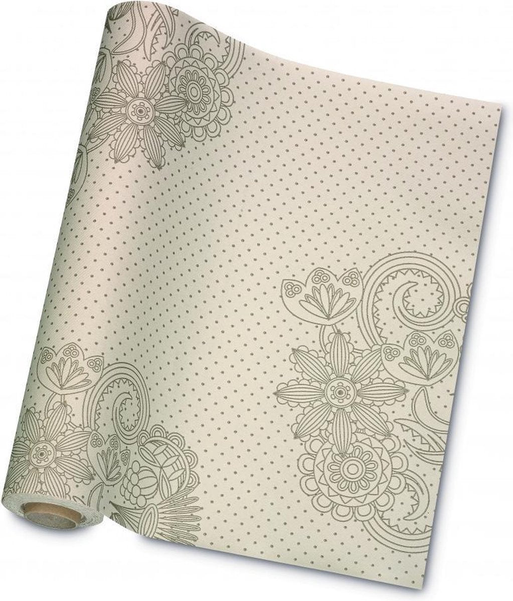 GALA Tafelloper Mia Pebble Grey 40cm x 10m Dessin