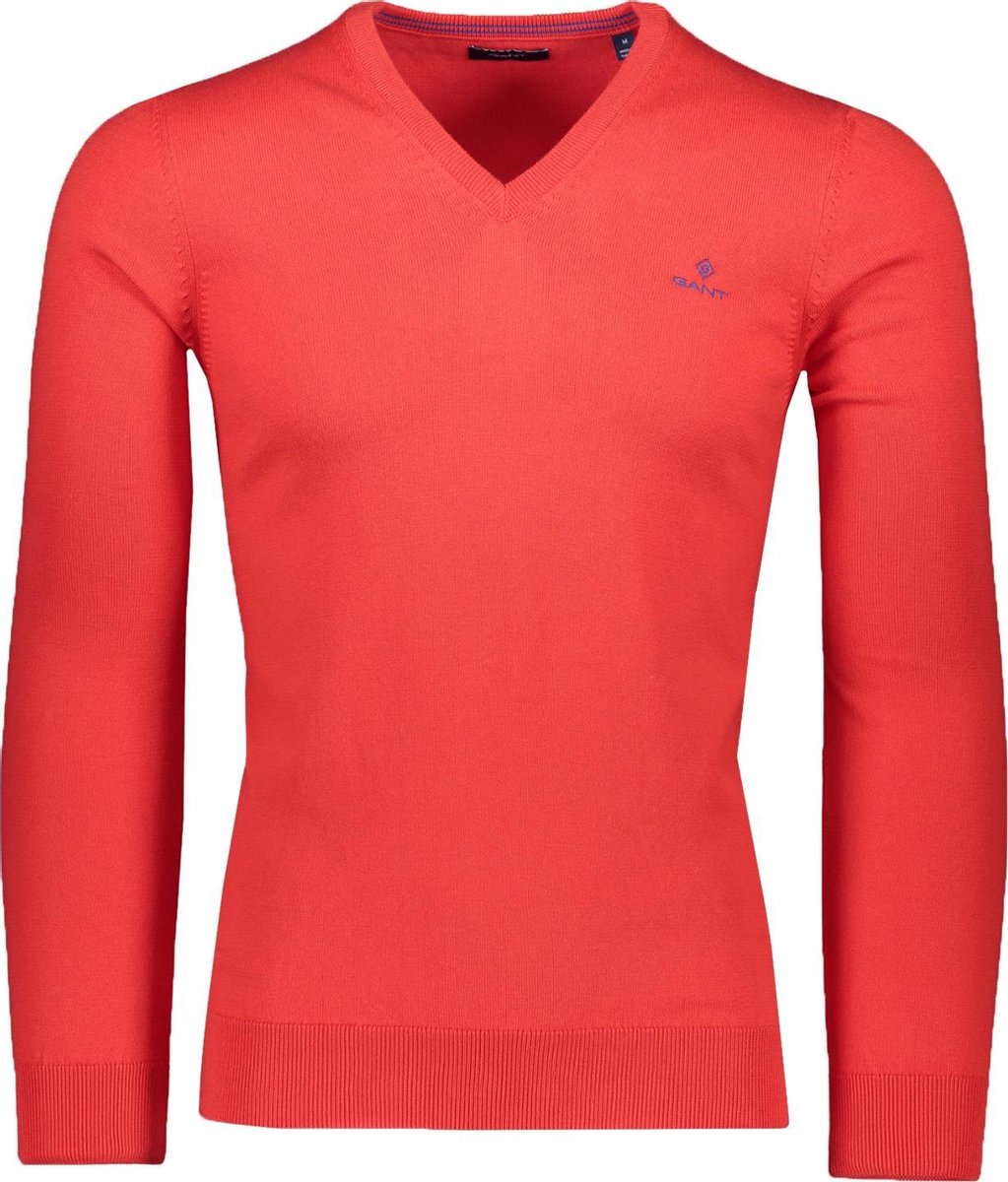 Gant Trui Rood Rood Normaal - Maat XXL - Heren - Lente/Zomer Collectie - Katoen;Polyester