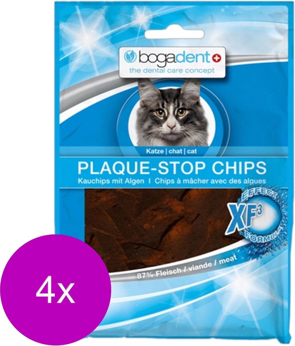 Bogadent Dental Plaque-Stop Chips 50 g - Gebitsverzorging - 4 x Kip